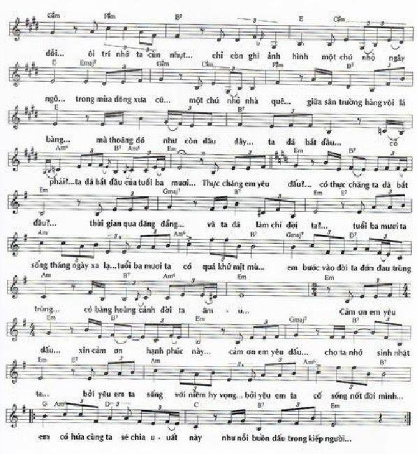 Sheet nhạc Khi Bắt Đầu Những Năm 30 2